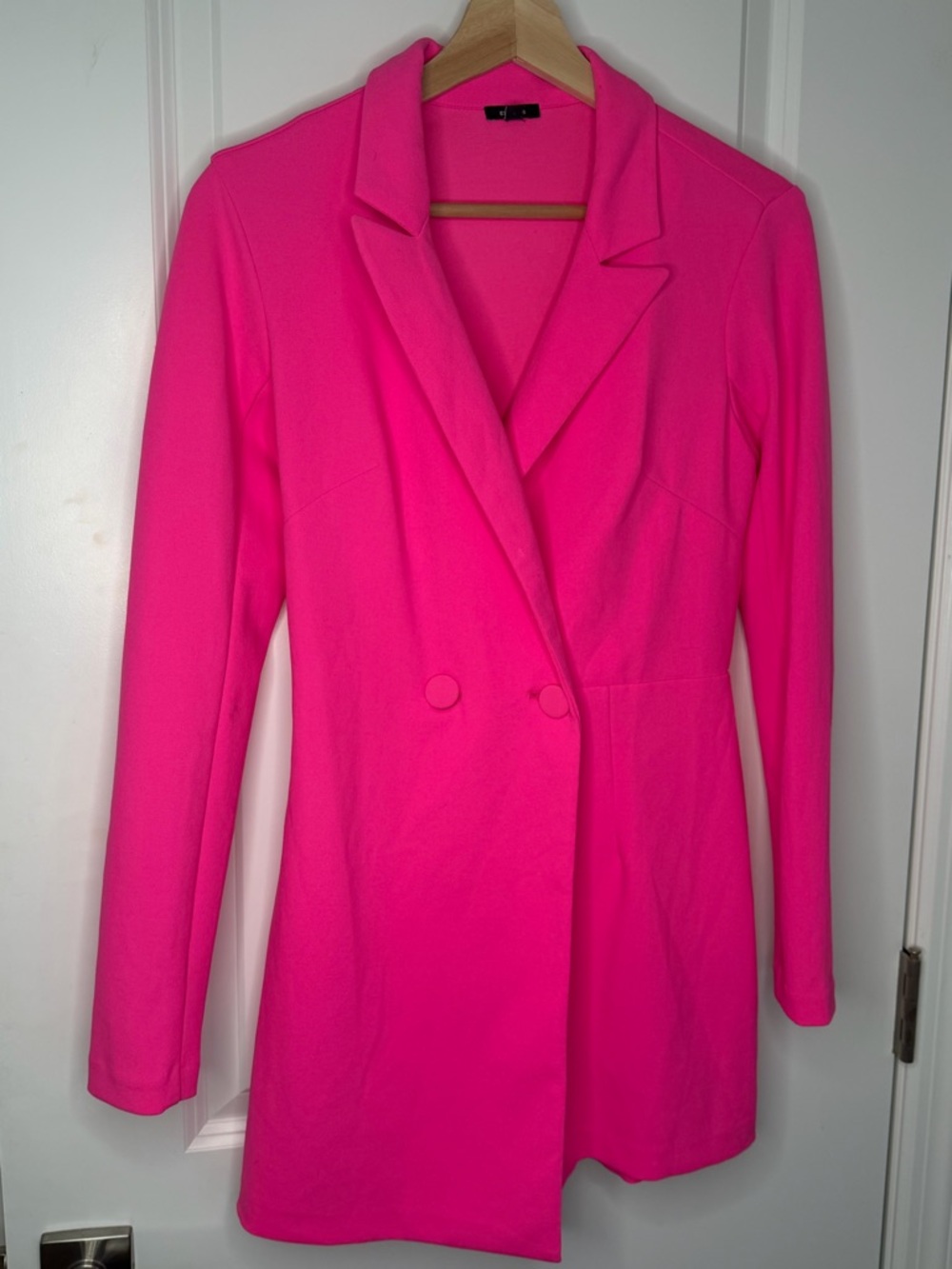 Women's Hot Pink Blazer Coat with attached shorts
